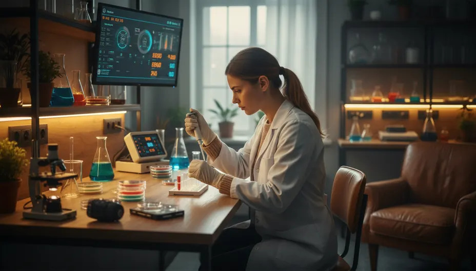 Scientist working in a microbiology laboratory
